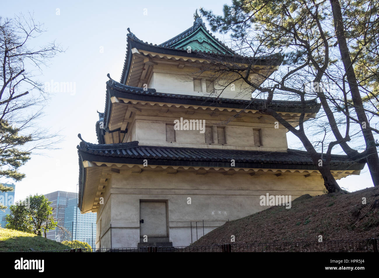 The Fujimi Yagura, a defence keep of The Edo Castle, Tokyo Imperial Palace. Stock Photo