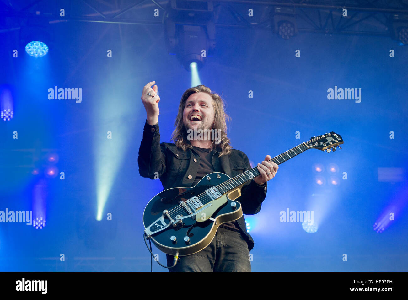 Band Of Skulls - Russell Marsden Performing Live At Liverpool Sound City Festival May 2016 Stock Photo