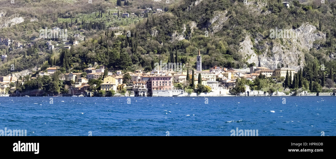 Varenna, Italy Country of Varenna typical for the different colors of the houses Stock Photo