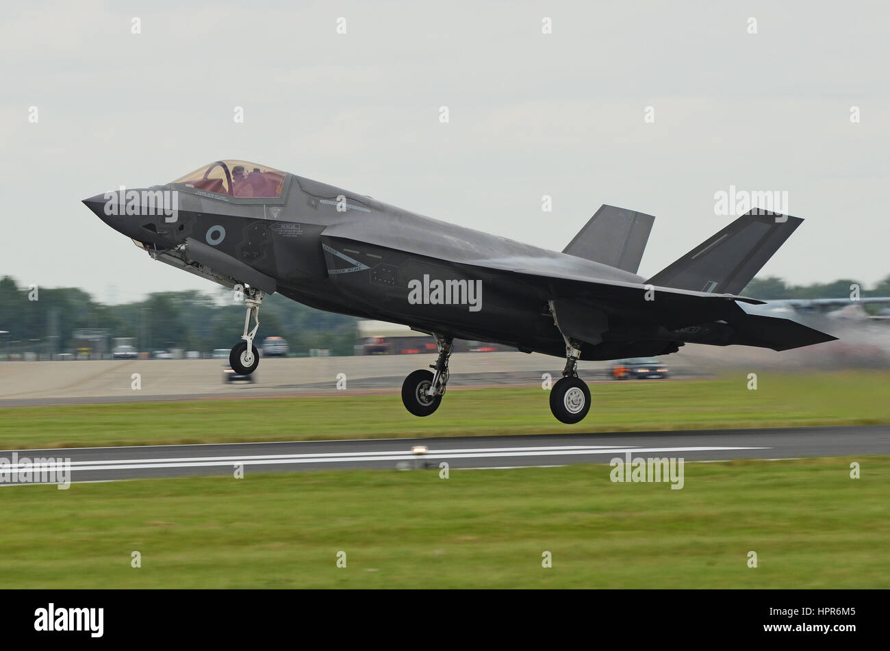 RAF's first Lockheed Martin F-35B Lightning II JSF Joint Strike Fighter. Seen at the Royal International Air Tattoo Fairford, airshow Stock Photo