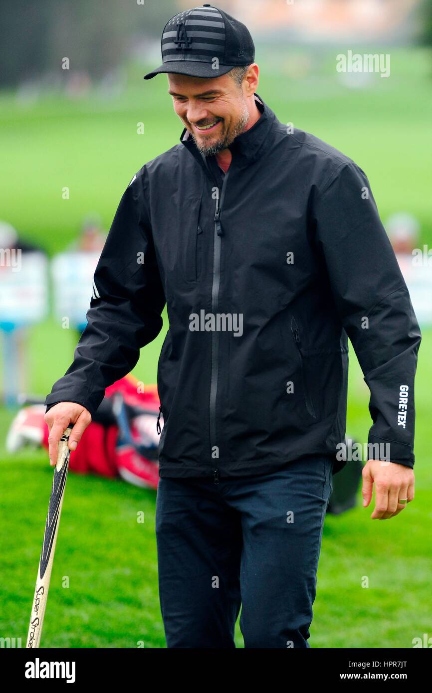 Actor Josh Duhamel during the AT&T Pebble Beach National Pro-Am golf tournament February 8, 2017 in Monterey, California. Stock Photo