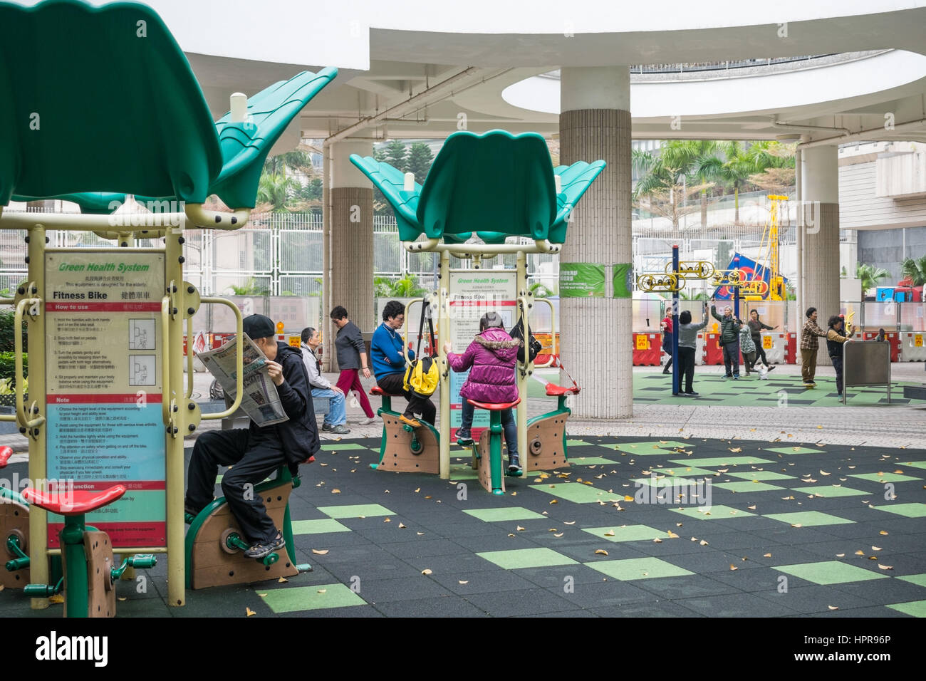 Senior citizens exercising at a Chinesestyle outdoor 'gym' in Hong