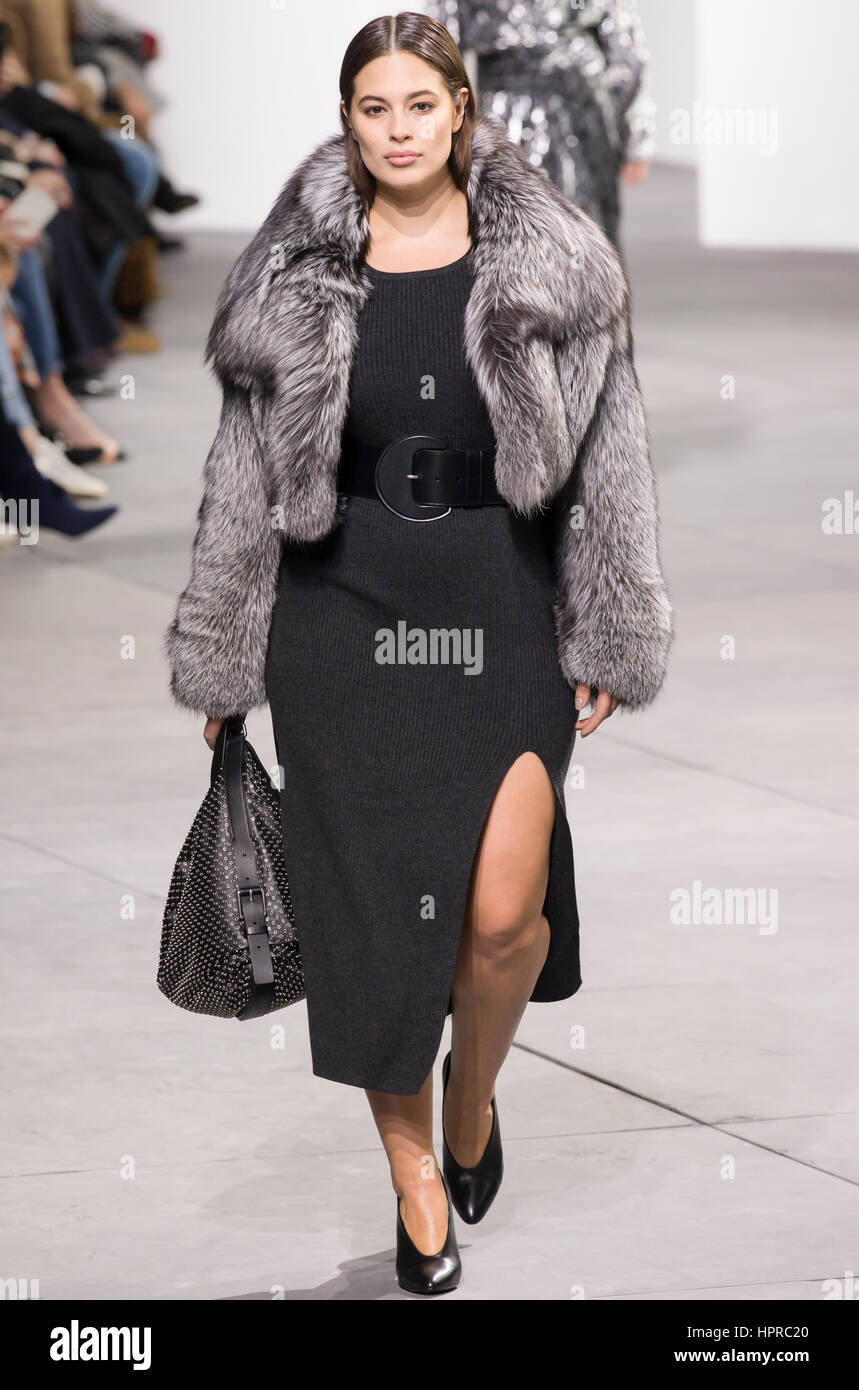 NEW YORK NY FEBRUARY 14 2017 Ashley Graham walks the runway at the Michael Kors Fall Winter 2017 fashion show during New York Fashion Week at the Stock Photo Alamy