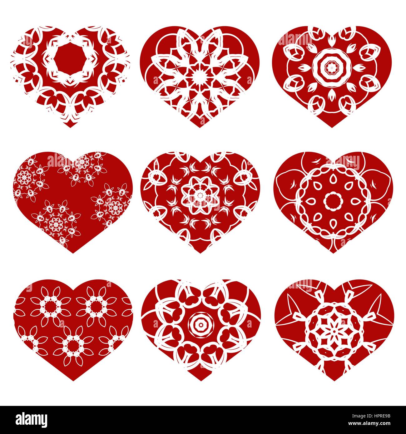 Romantic Red Heart Set Stock Vector Image & Art - Alamy