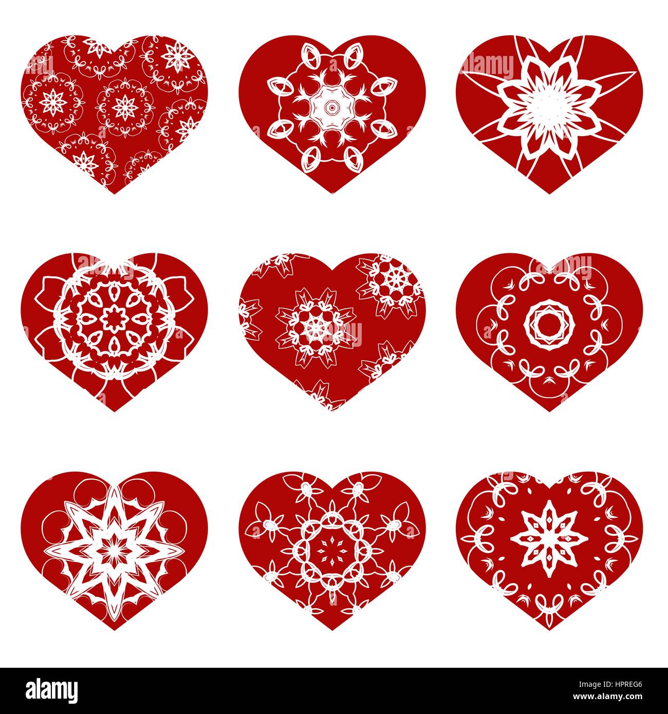 Romantic Red Heart Set Stock Vector Image & Art - Alamy