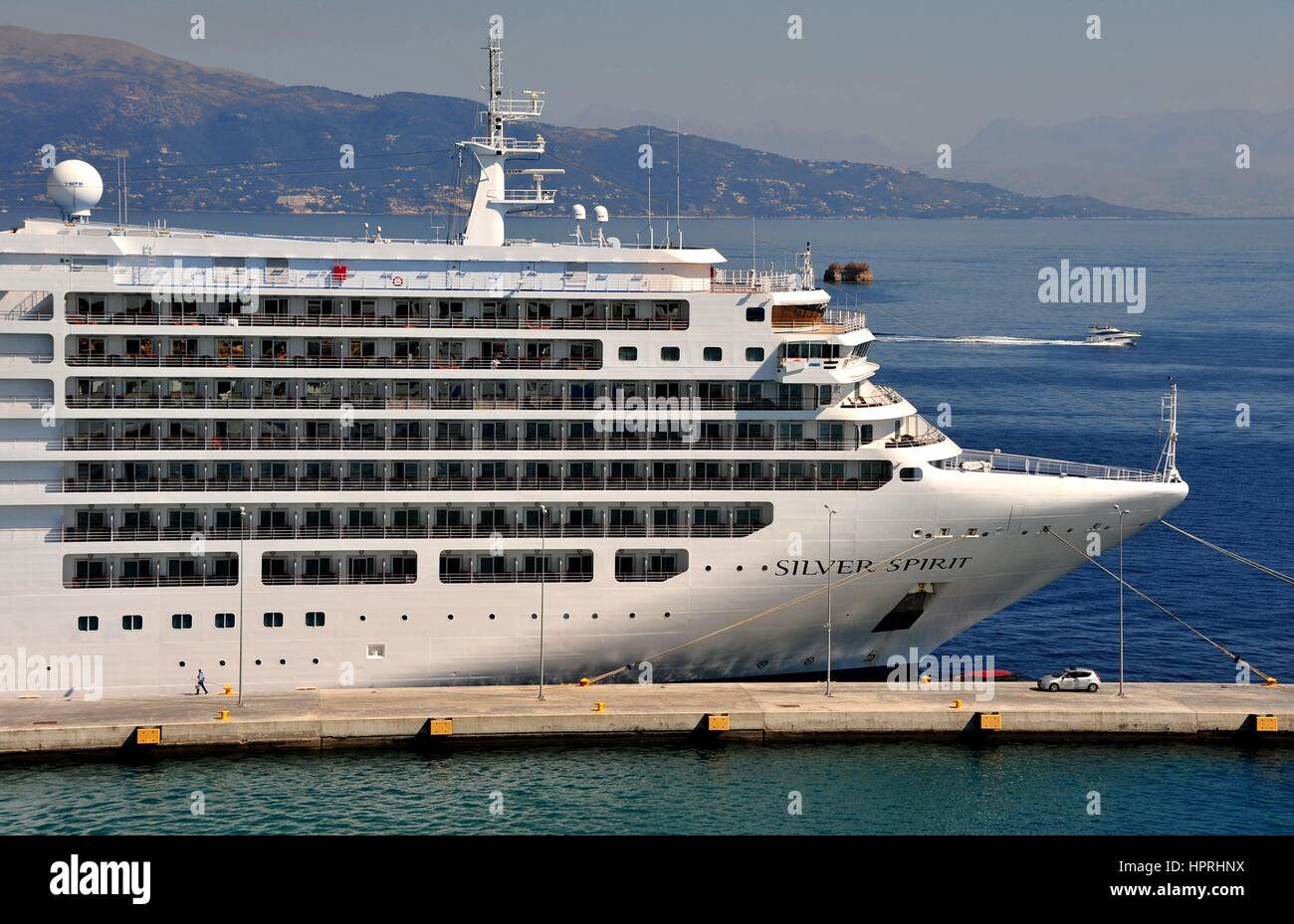 The cruise ship "Silver Spirit" of the shipping company Silversea