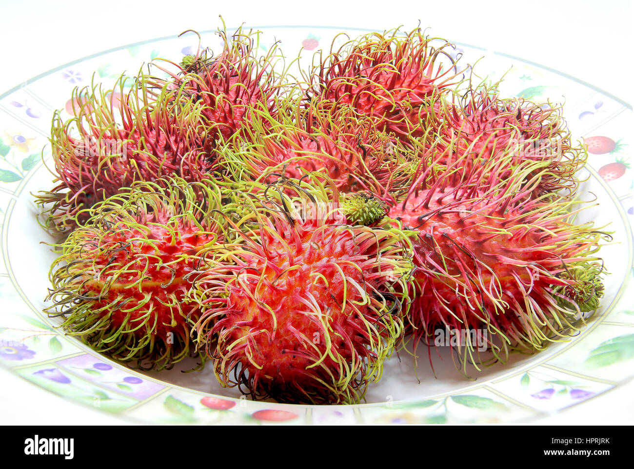 colorful Rambutan Isolated on White Background Stock Photo - Alamy