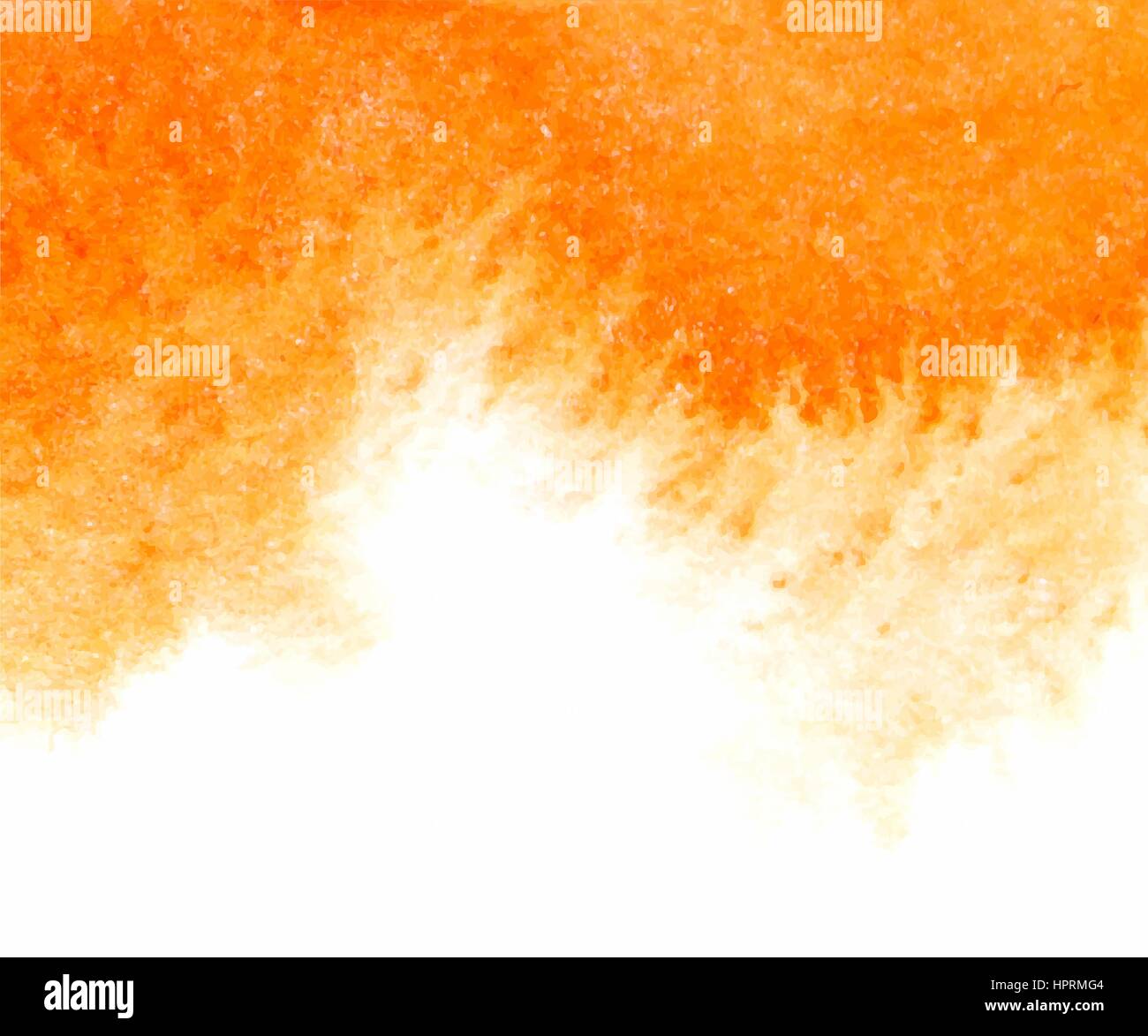 Orange abstract vector watercolor textured background with place for