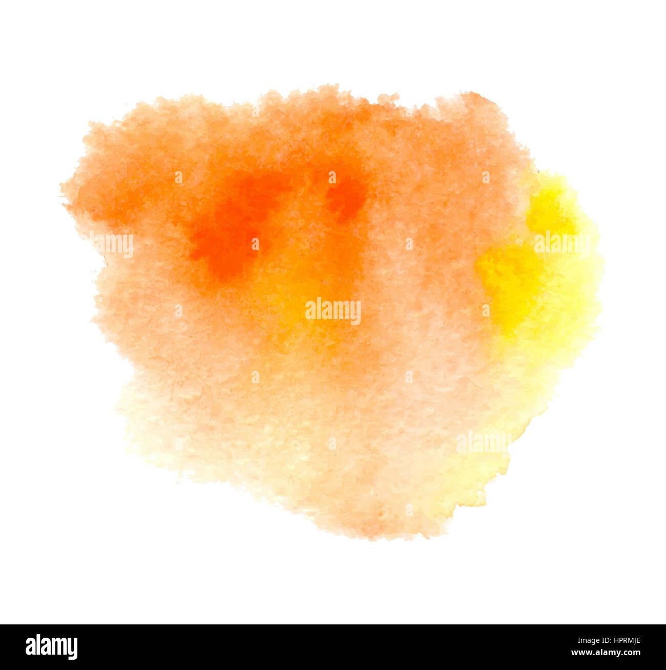 Vector orange watercolor splash background. Abstract hand paint