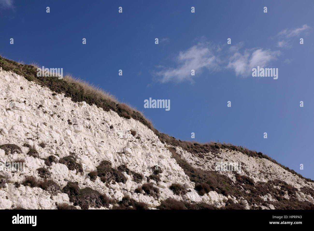 Chalk cliff erosion along the undercliff walk between Brighton and