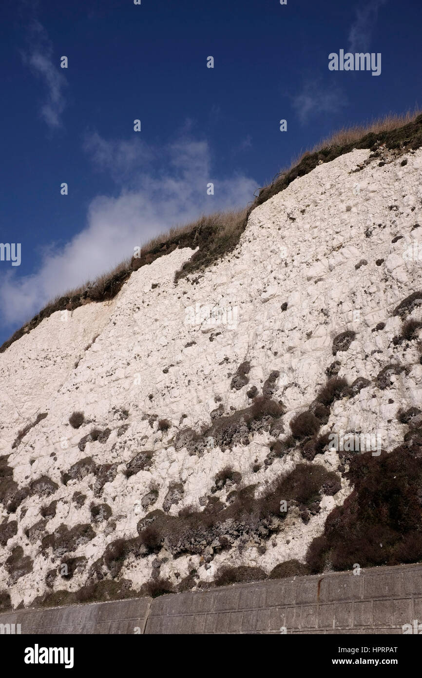 Chalk cliff erosion along the undercliff walk between Brighton and