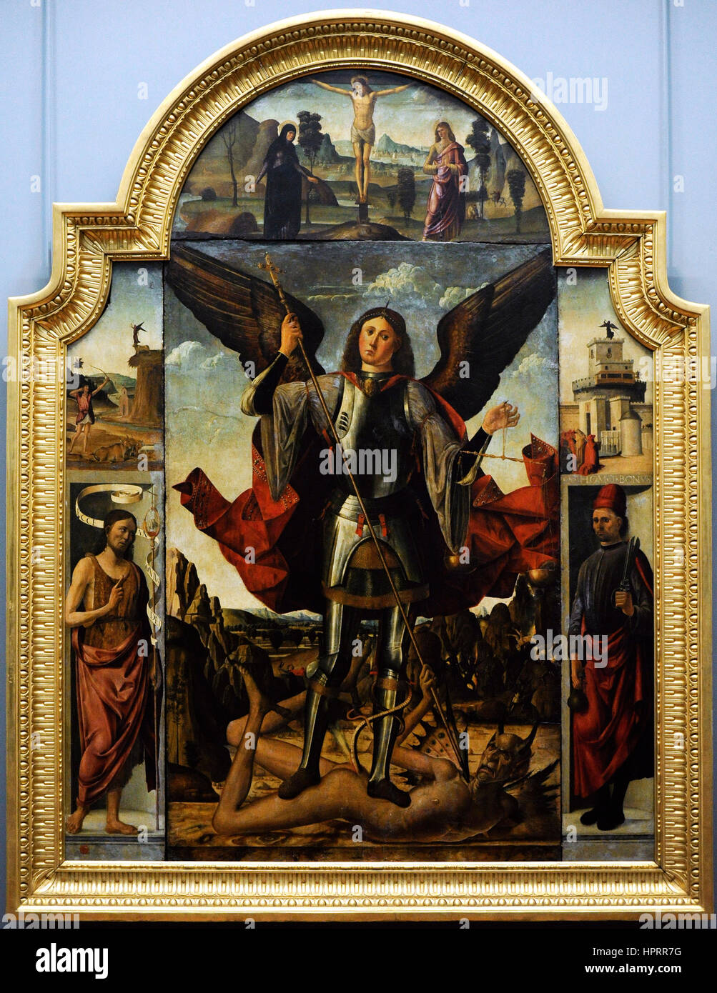 Polyptych of Archangel Michael, ca.1492. Attributed to Francesco Pagano (late 15th century-early 16th century). National Museum of Capodimonte. Naples. Italy. Stock Photo