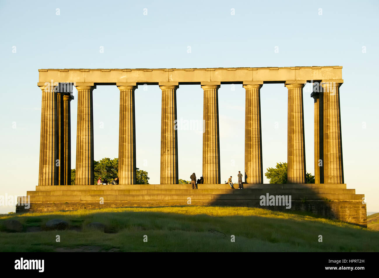 The National Monument of Scotland on Calton Hill in Edinburgh, Scotland Stock Photo