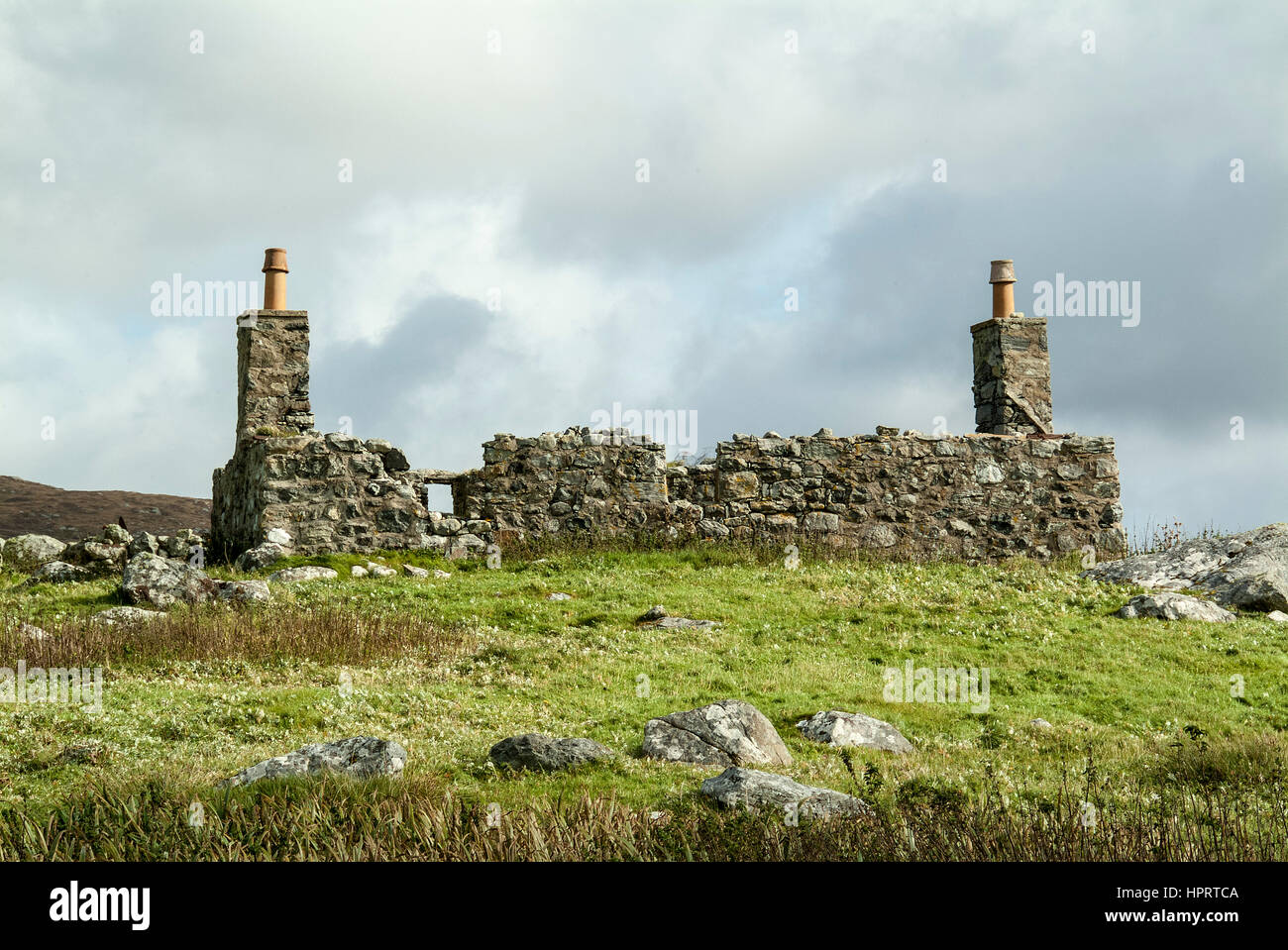 Ruined house on South Uist, Outer Hebrides Stock Photo