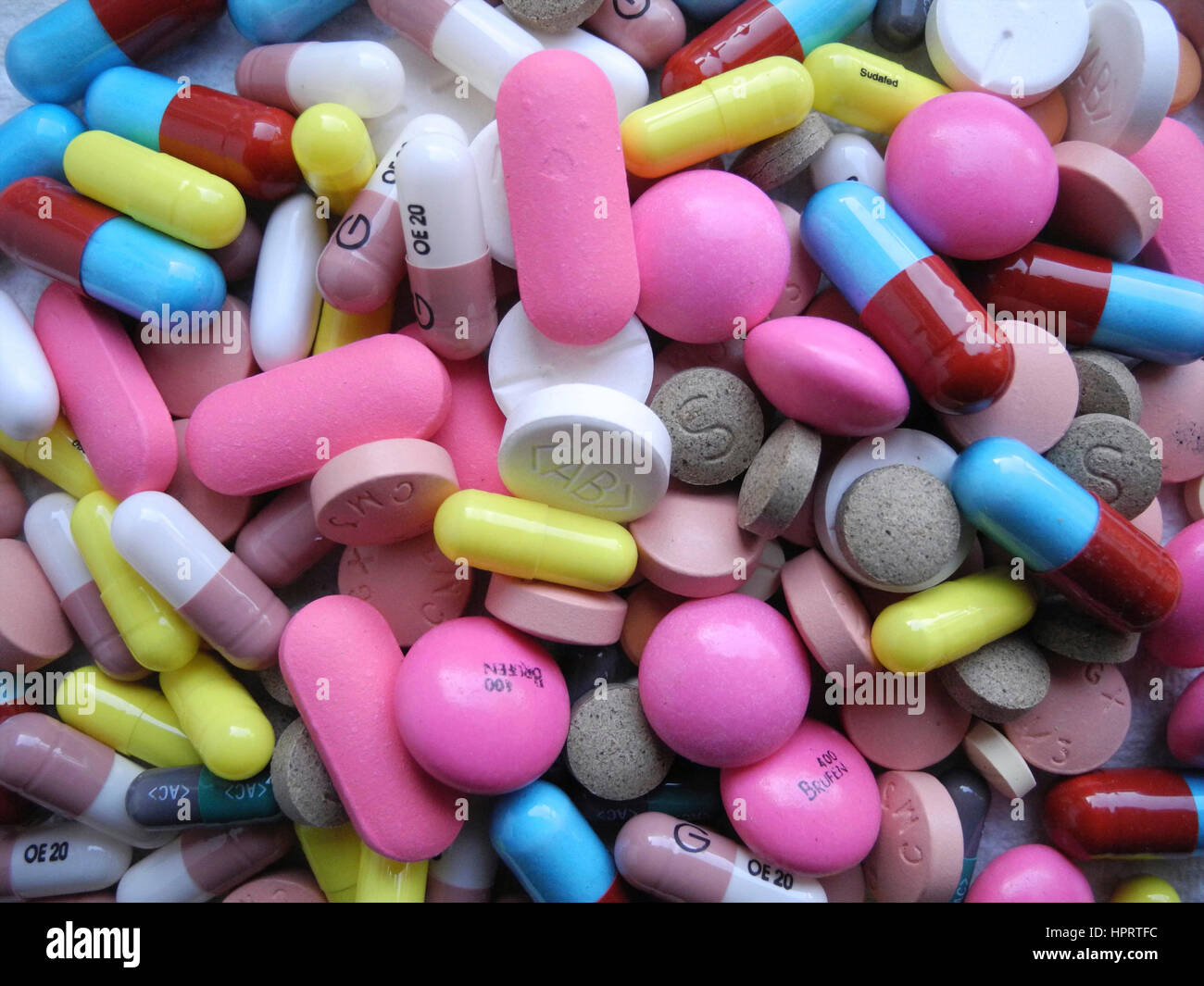 There is a massive waste of resources in the number of Prescription drugs pills tablets medicines medications which are prescribed to but unused by patients, The cost to the National Health Service (NHS) in the UK is enormous. Stock Photo