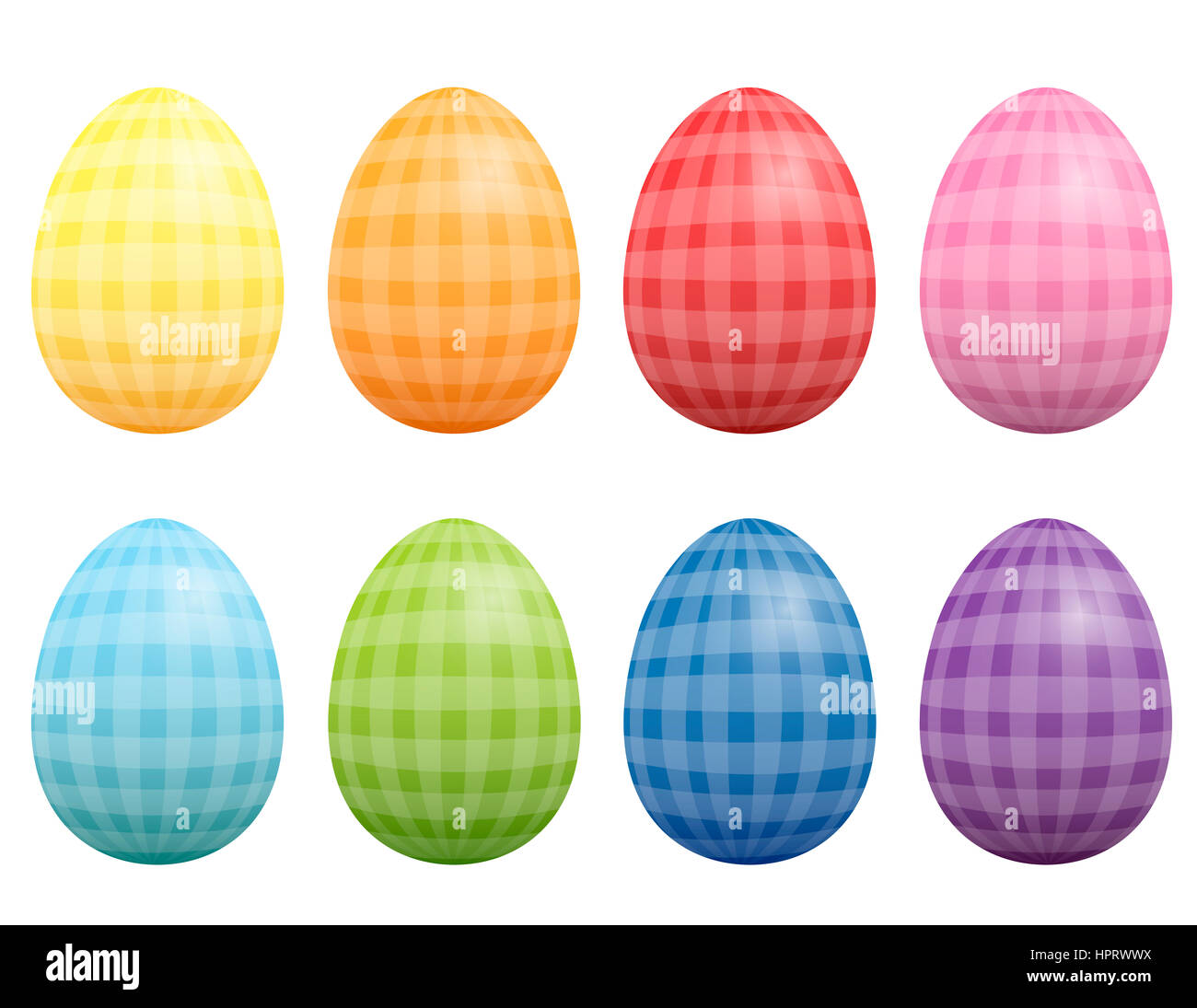 Easter eggs vintage style, with checked gingham pattern. Stock Photo