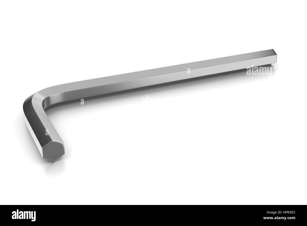 Single Metallic Hex Key on White Background Stock Photo Alamy