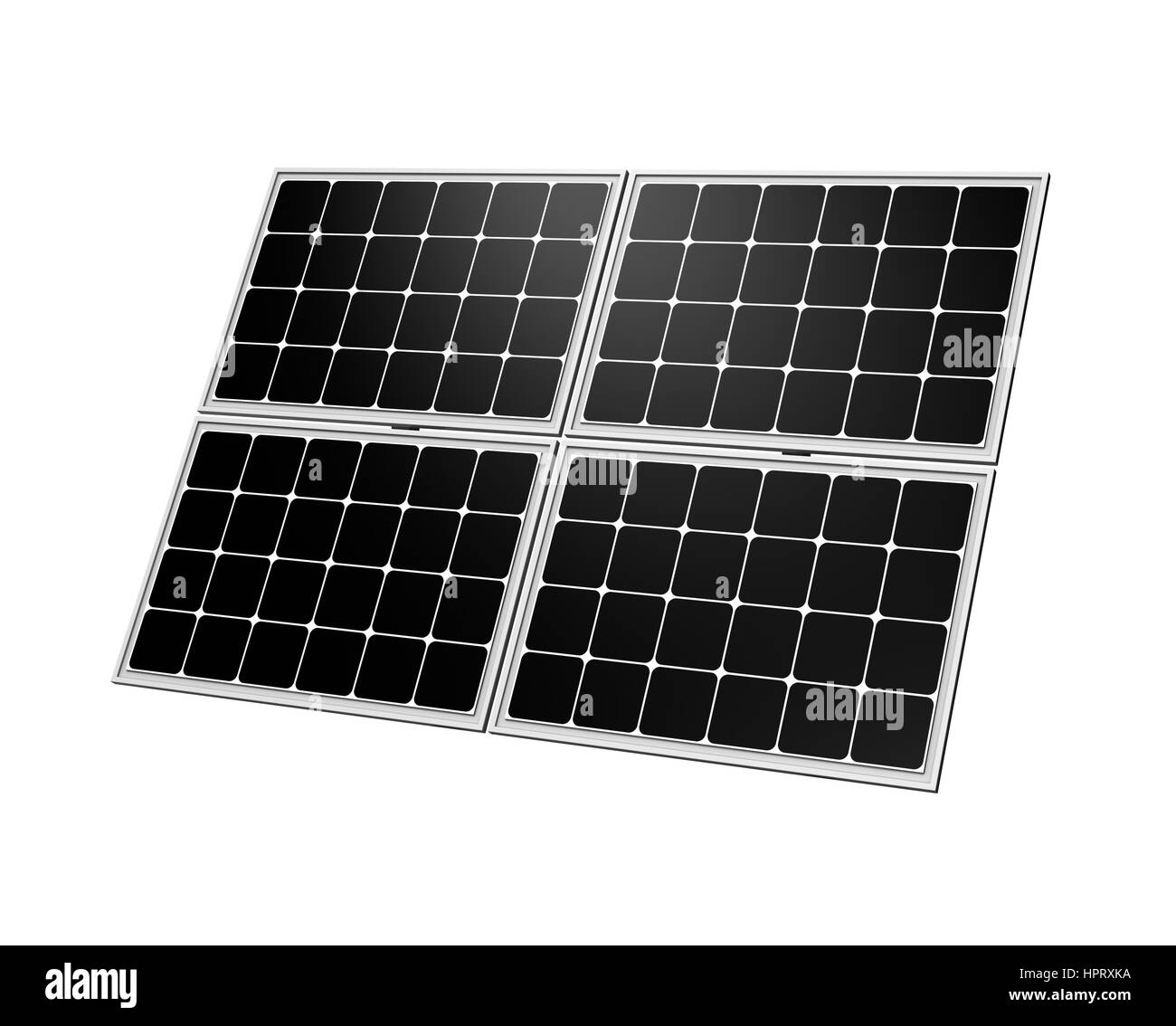Single Solar Panel Isolated on White Background 3D Illustration Stock Photo