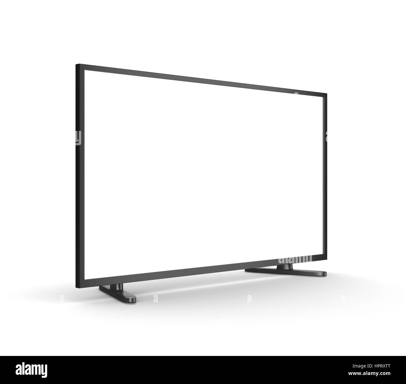 Modern Tv Set with Blank Screen on White Background 3D Illustration Stock Photo