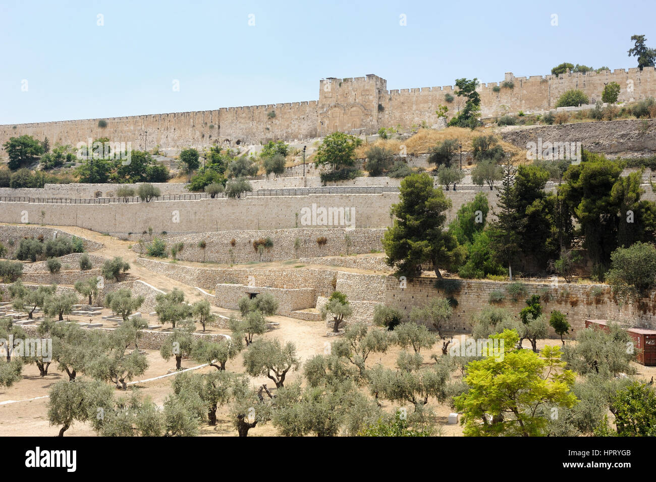 Jerusalem, view of the old city from the Mount of Olives Stock Photo ...