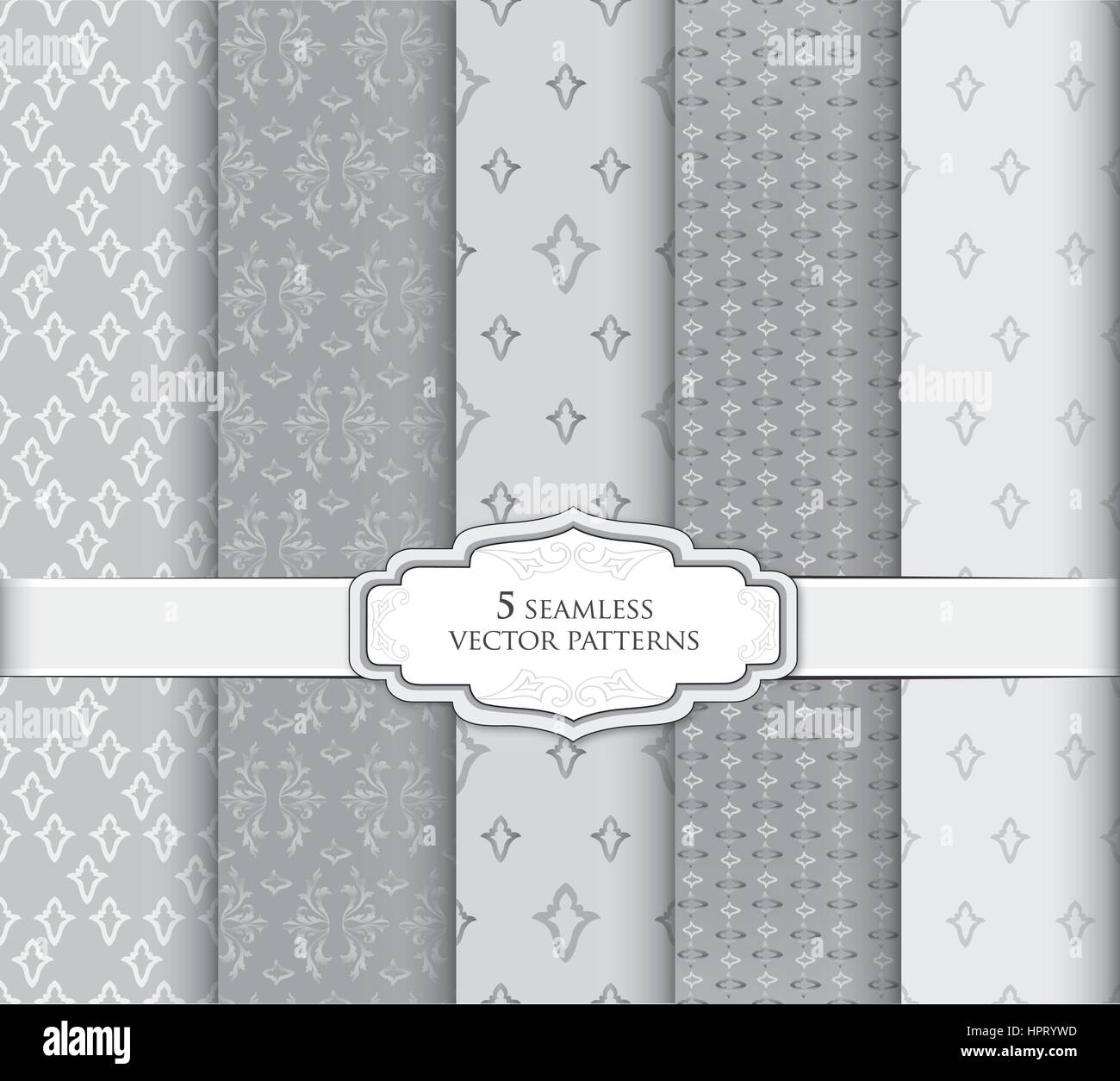 Seamless pattern set in vintage style. Abstract vector texture ...