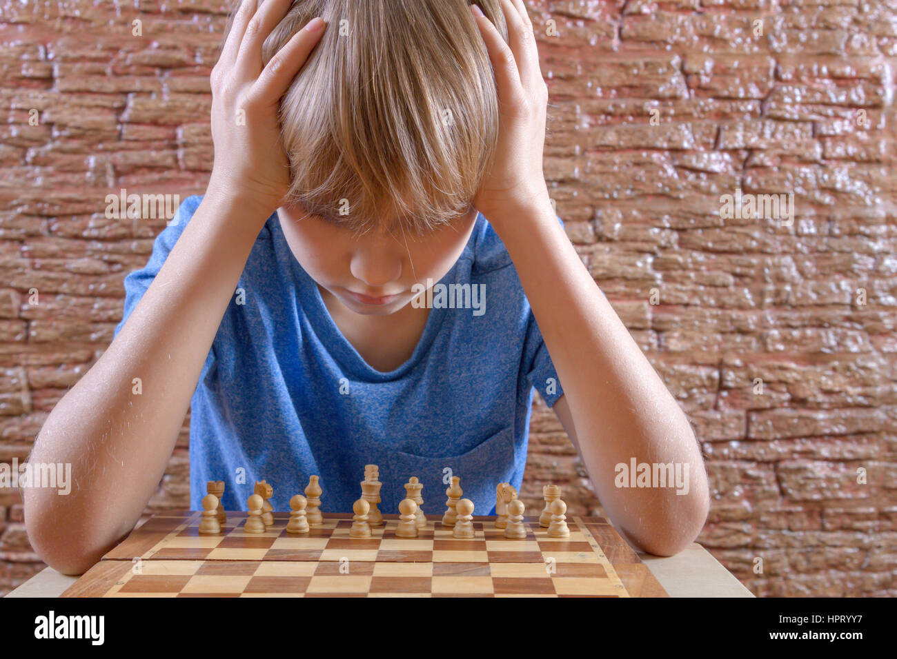 Little Clever Boy Playing Chess Online Stock Photo - Image of monitor,  home: 62046156