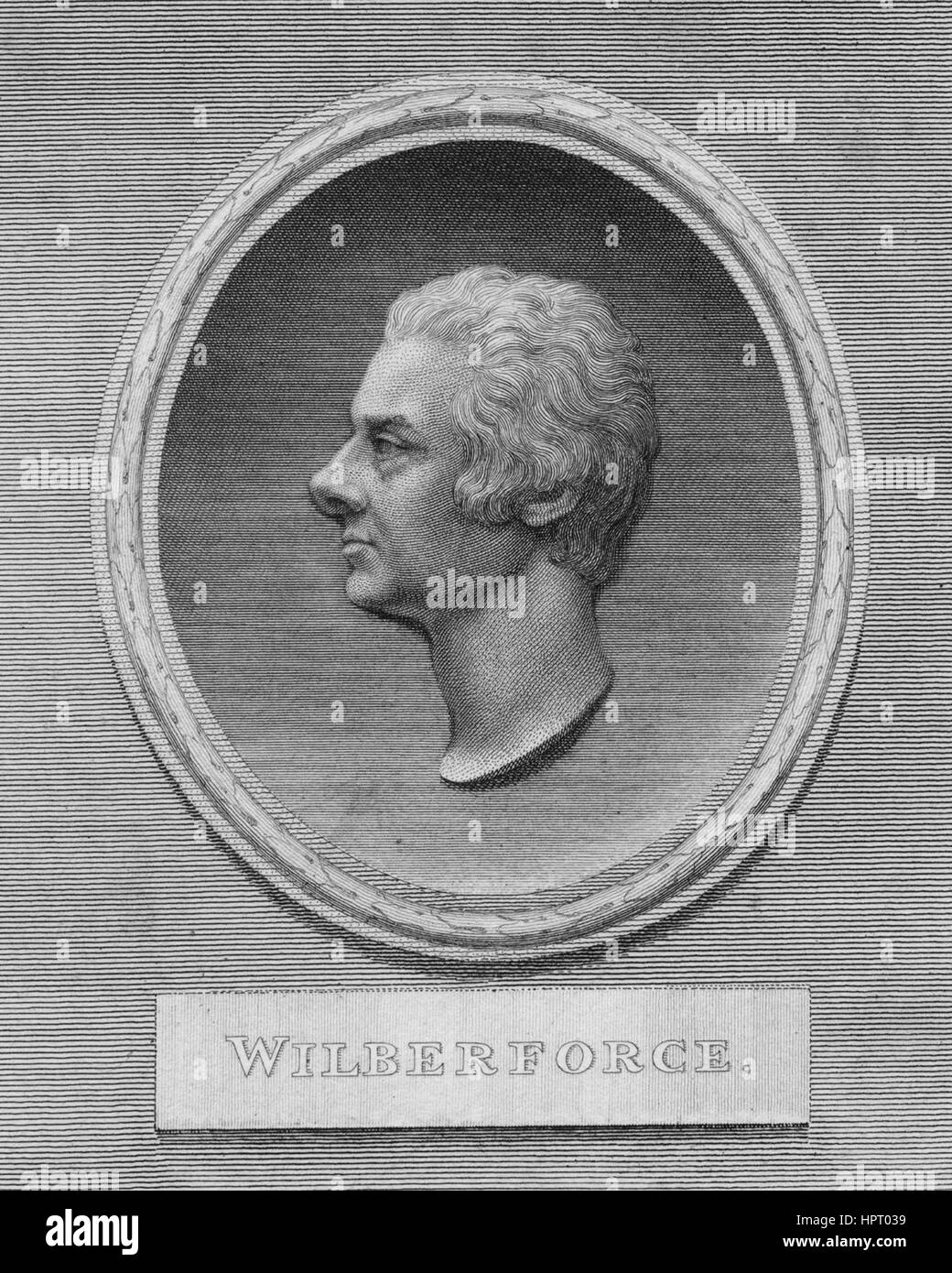 A side view of a head shot of William Wilberforce, a member of the parliament for the county of York, 1810. From the New York Public Library. Stock Photo