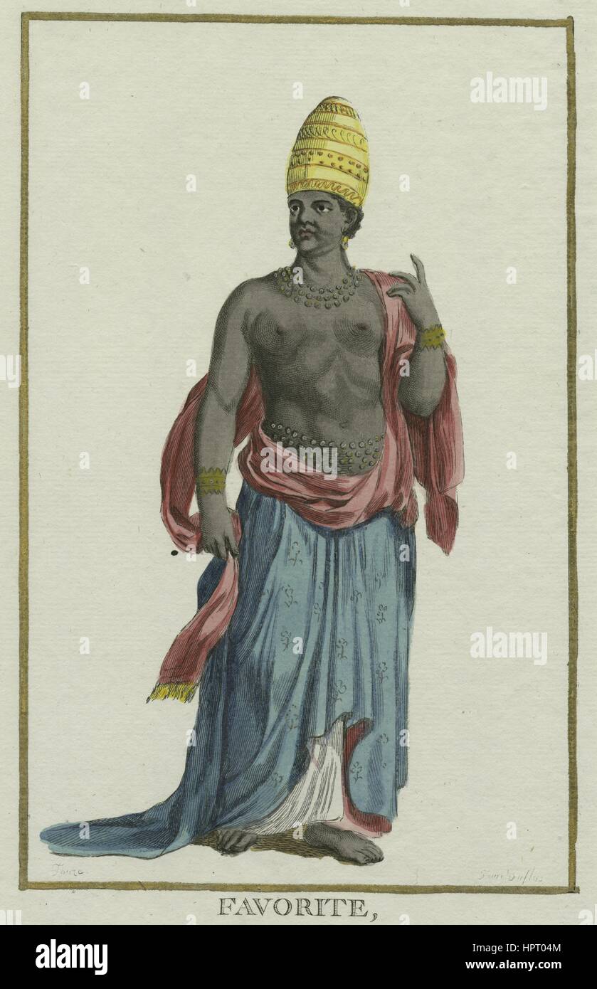 Clothing and Dress of a black nobility, 1849. From the New York Public Library. Stock Photo