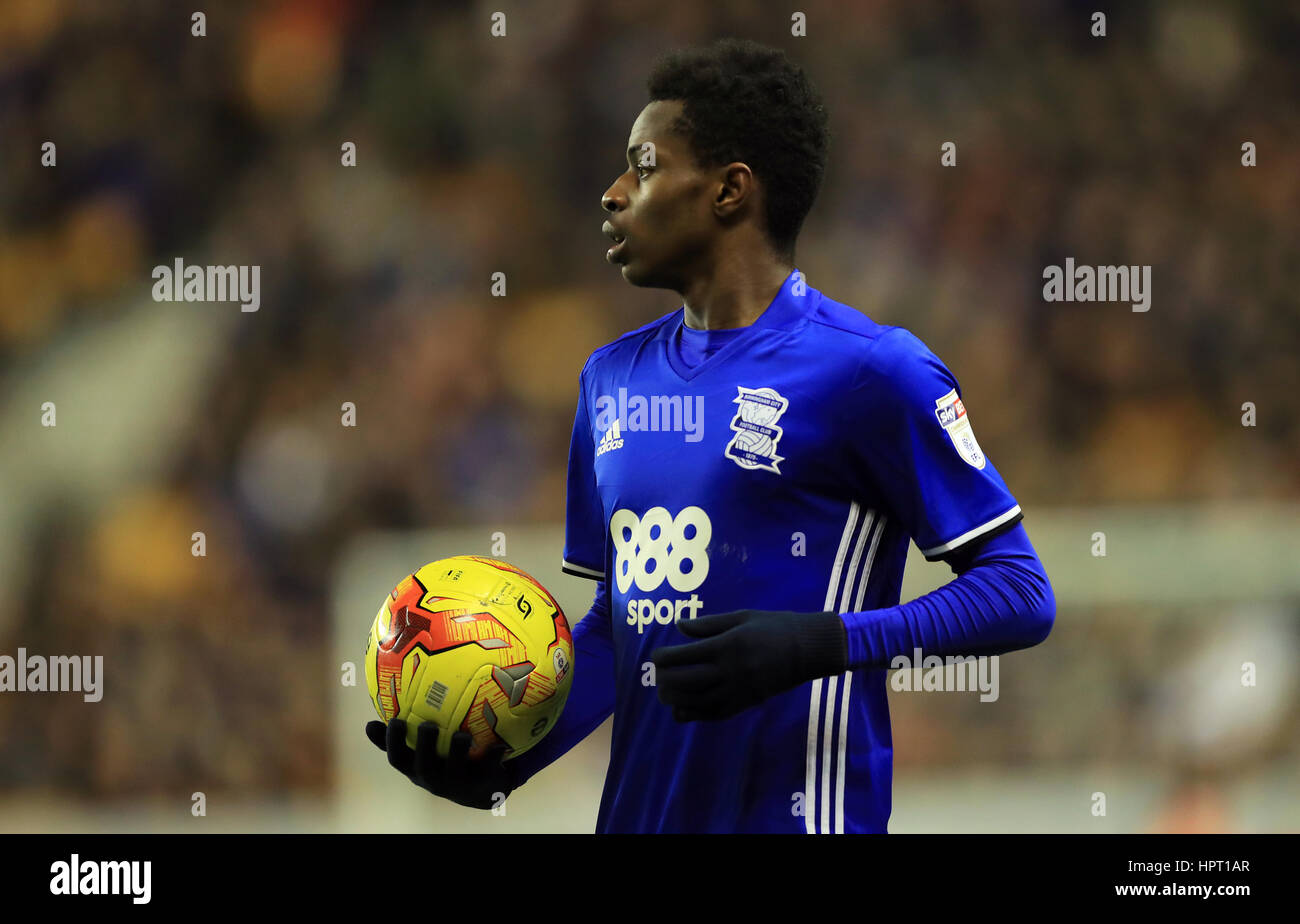 Birmingham City's Cheick Keita during the Sky Bet Championship match at Molineux, Wolverhampton. PRESS ASSOCIATION Photo. Picture date: Friday February 24, 2017. See PA story SOCCER Wolves. Photo credit should read: Tim Goode/PA Wire. RESTRICTIONS: EDITORIAL USE ONLY No use with unauthorised audio, video, data, fixture lists, club/league logos or 'live' services. Online in-match use limited to 75 images, no video emulation. No use in betting, games or single club/league/player publications. Stock Photo