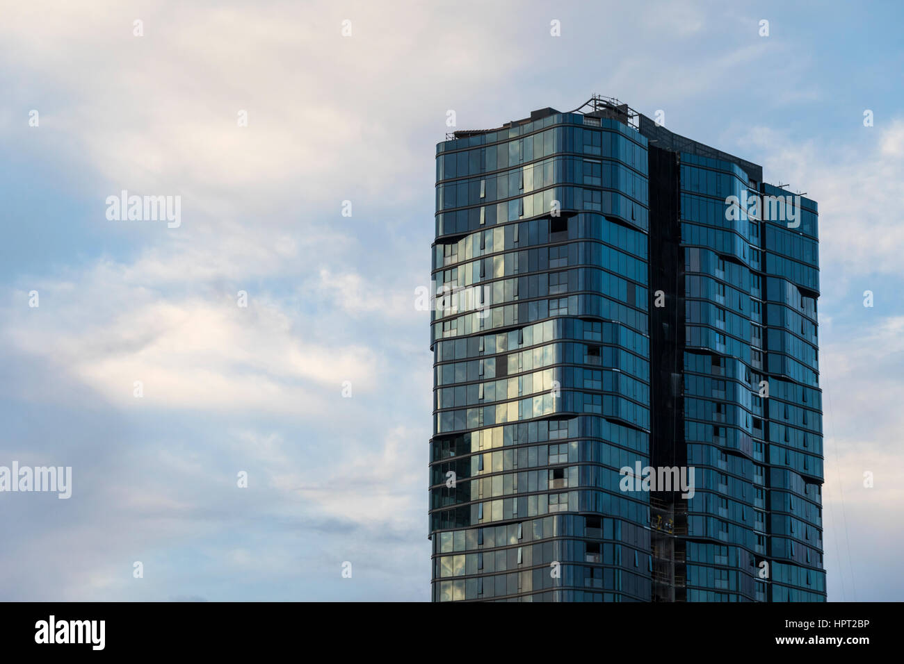 A view of a new luxury apartment building under construction in the Ward area. Stock Photo