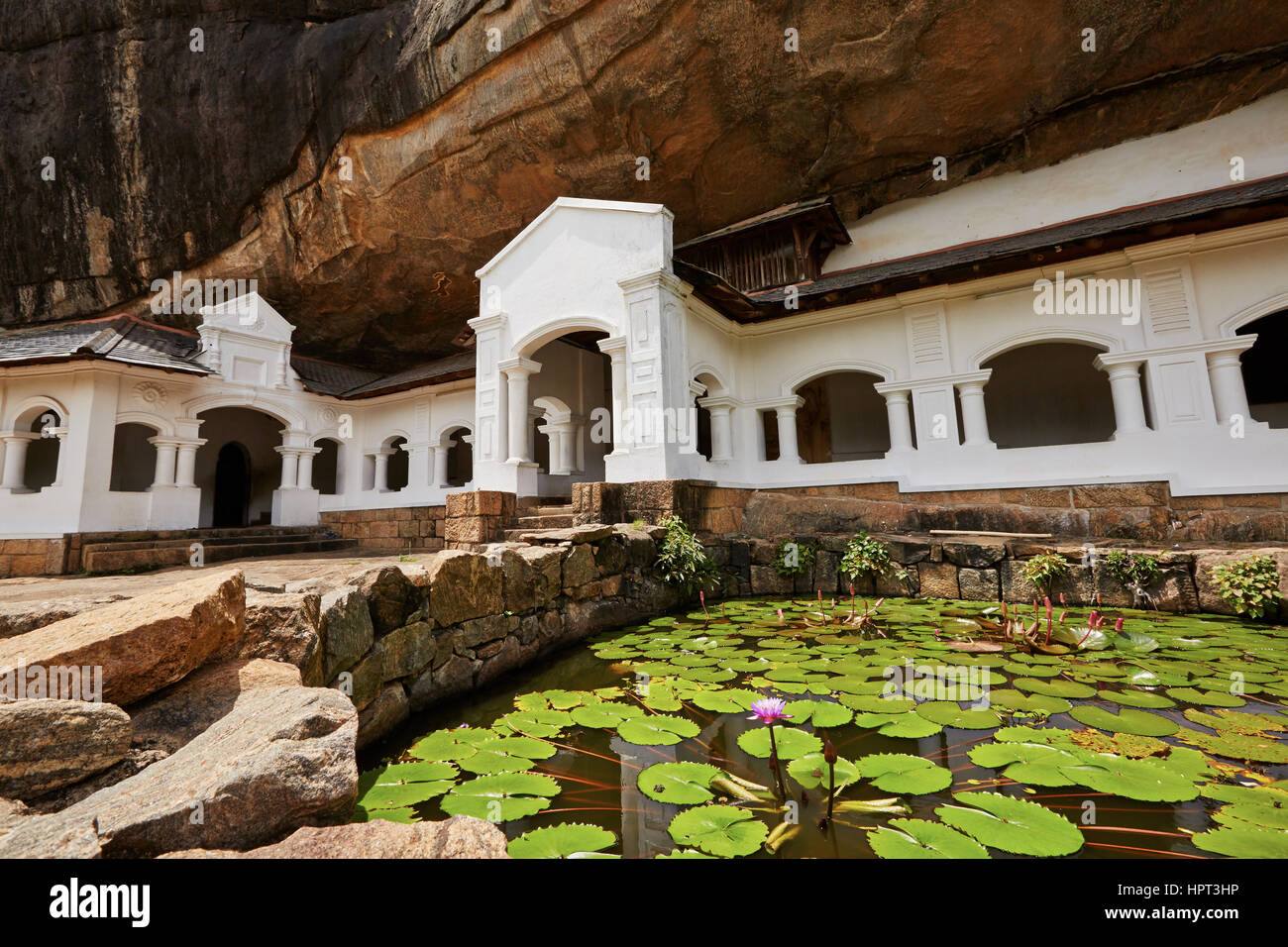 Entrance to Golden Temple of Dambulla - Sri Lanka Stock Photo