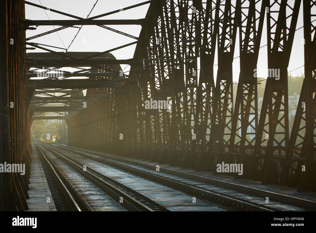 Old railway bridge, Prague Stock Photo