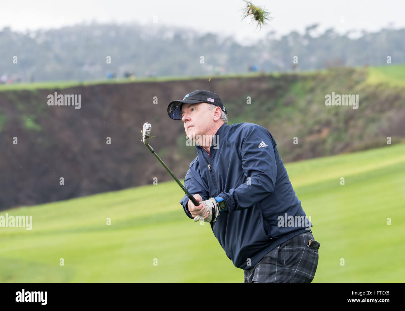 February 10th 2017, Pebble Beach, California, USA; Tom Falk pitches ...