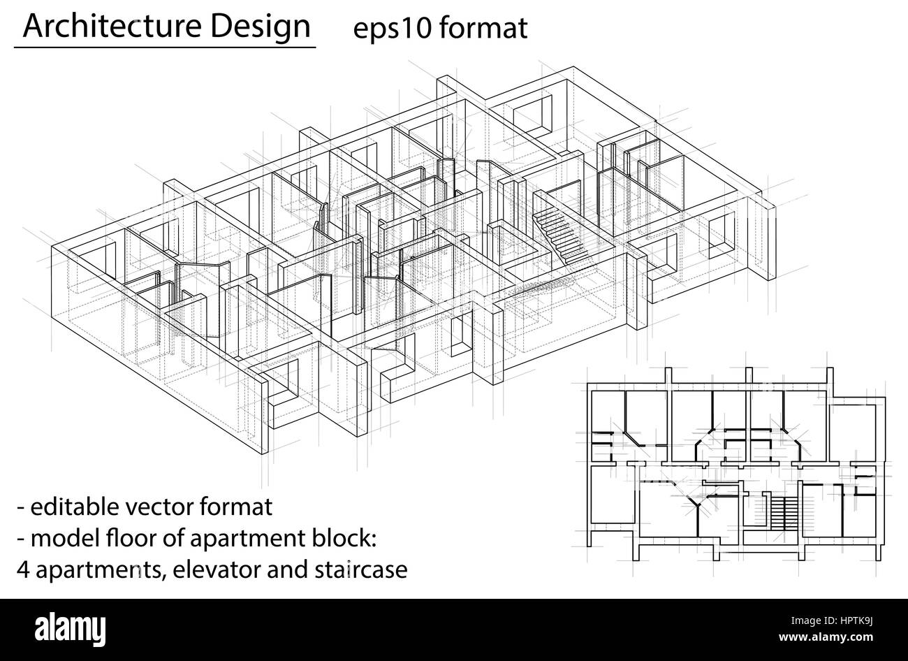 Model floor of apartment block. Vector Stock Vector