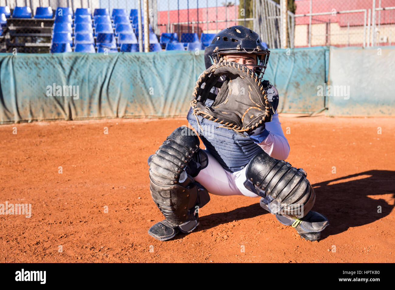 Baseball Player Ready Catch Ball Stock Photos & Baseball Player Ready ...