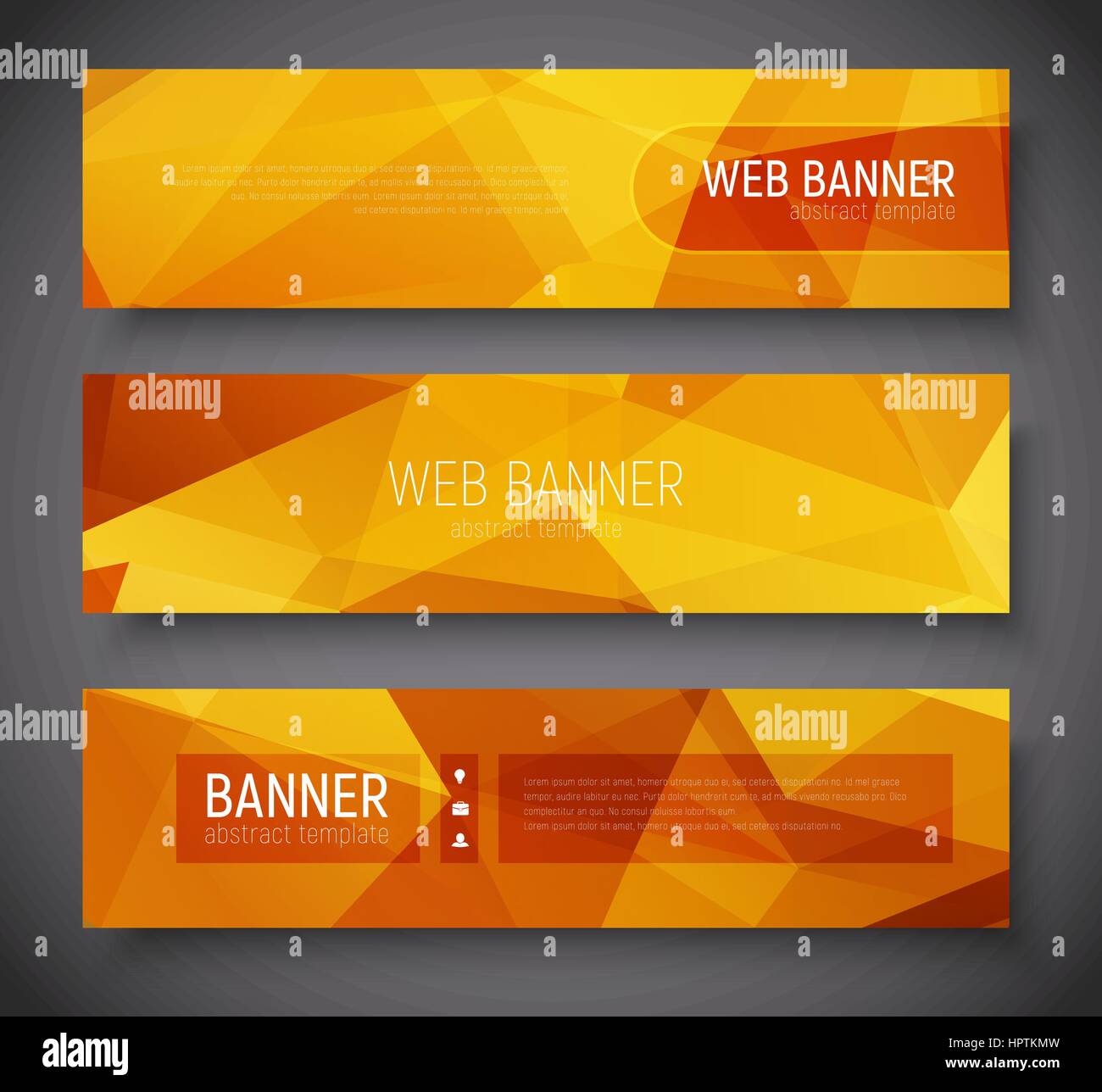 Design Horizontal Web Banners Standard Size Template Polygonal
