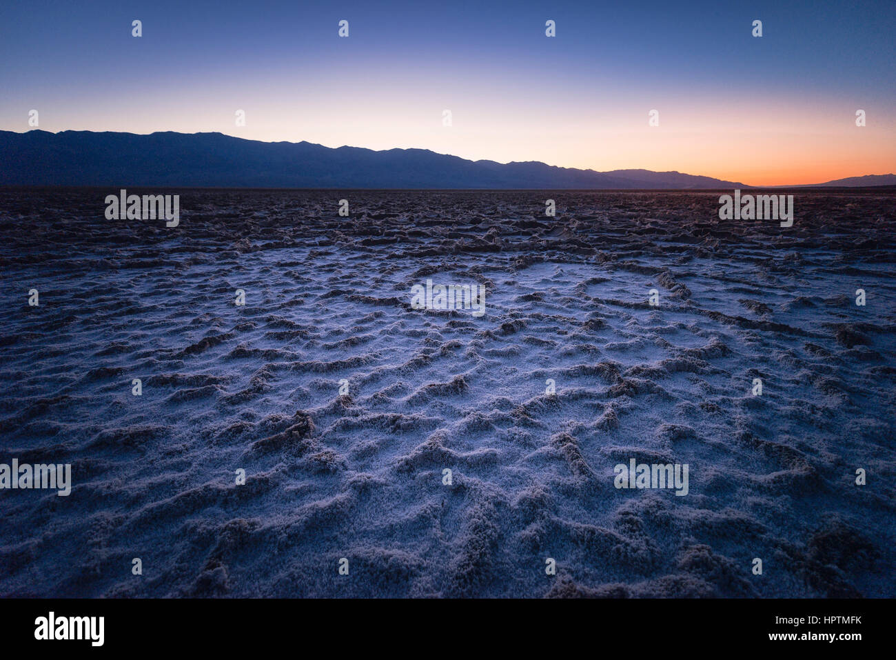USA, California, Death Valley, Badwater Basin at twilight Stock Photo ...
