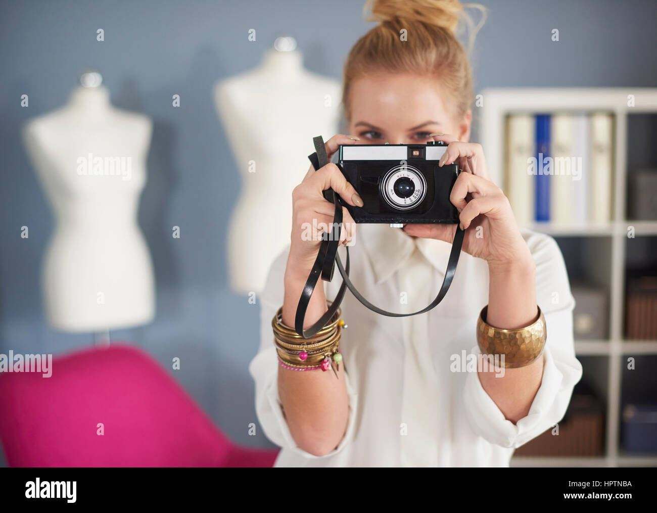Woman hands chin home close up hi-res stock photography and images - Alamy