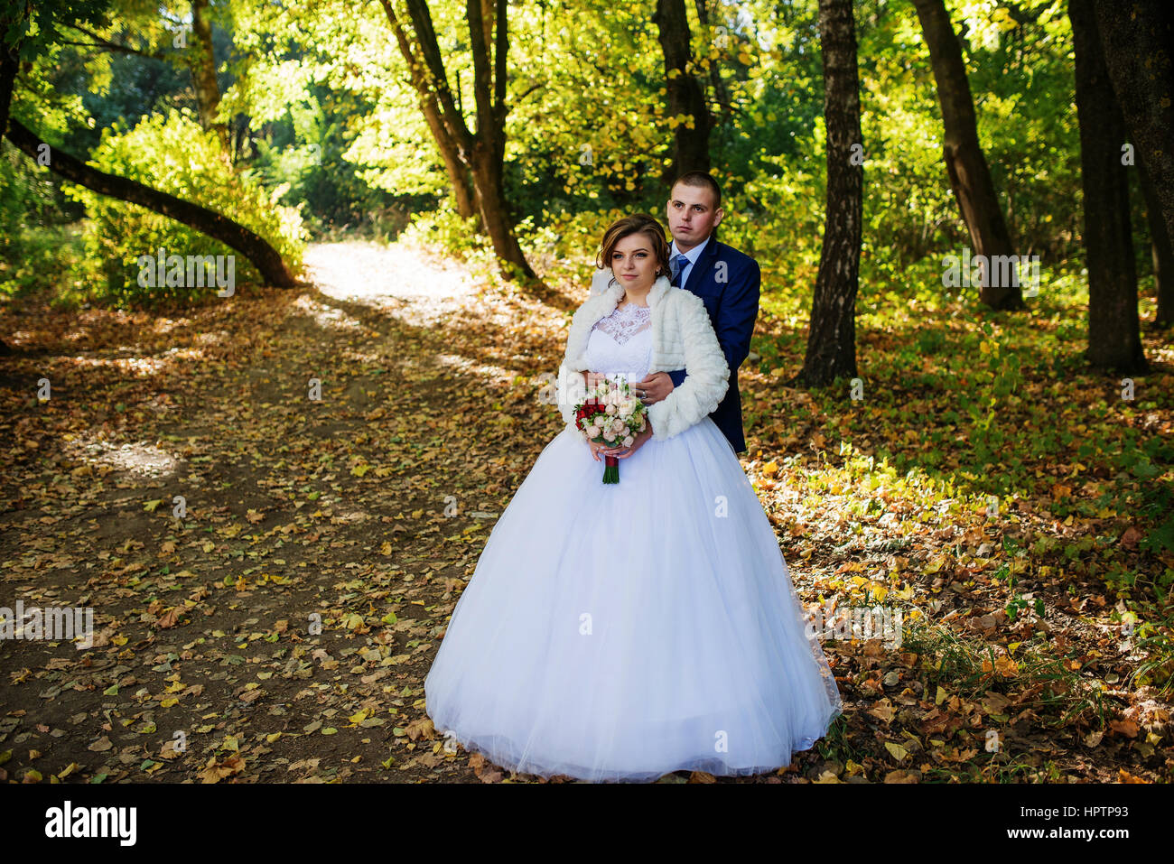Loving couple hugging kissing walk hi-res stock photography and images ...