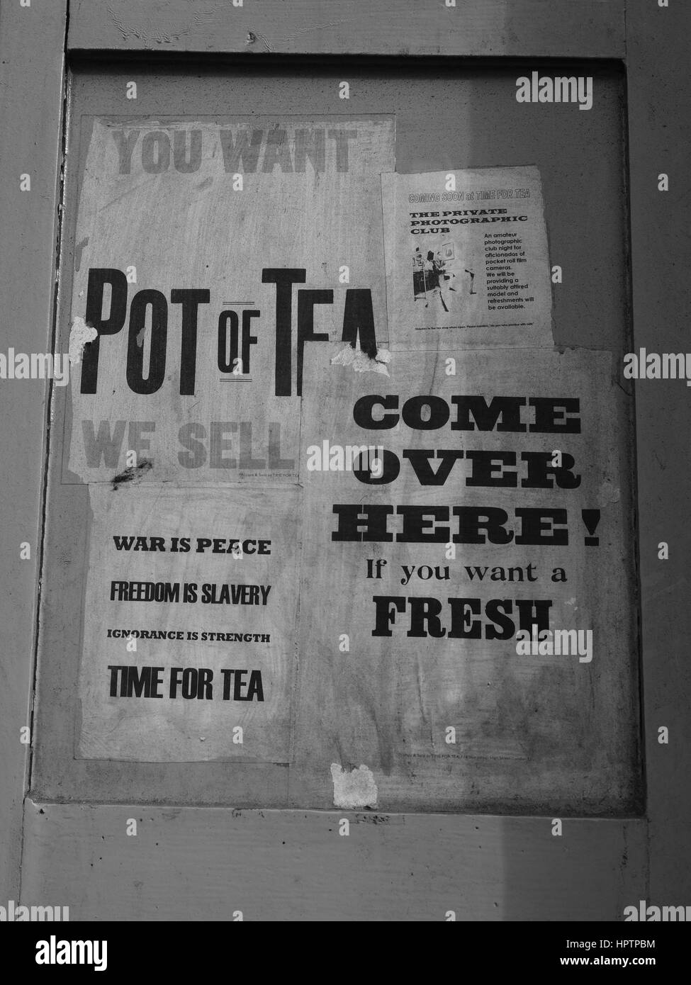Pot of/Time for Tea sign Stock Photo
