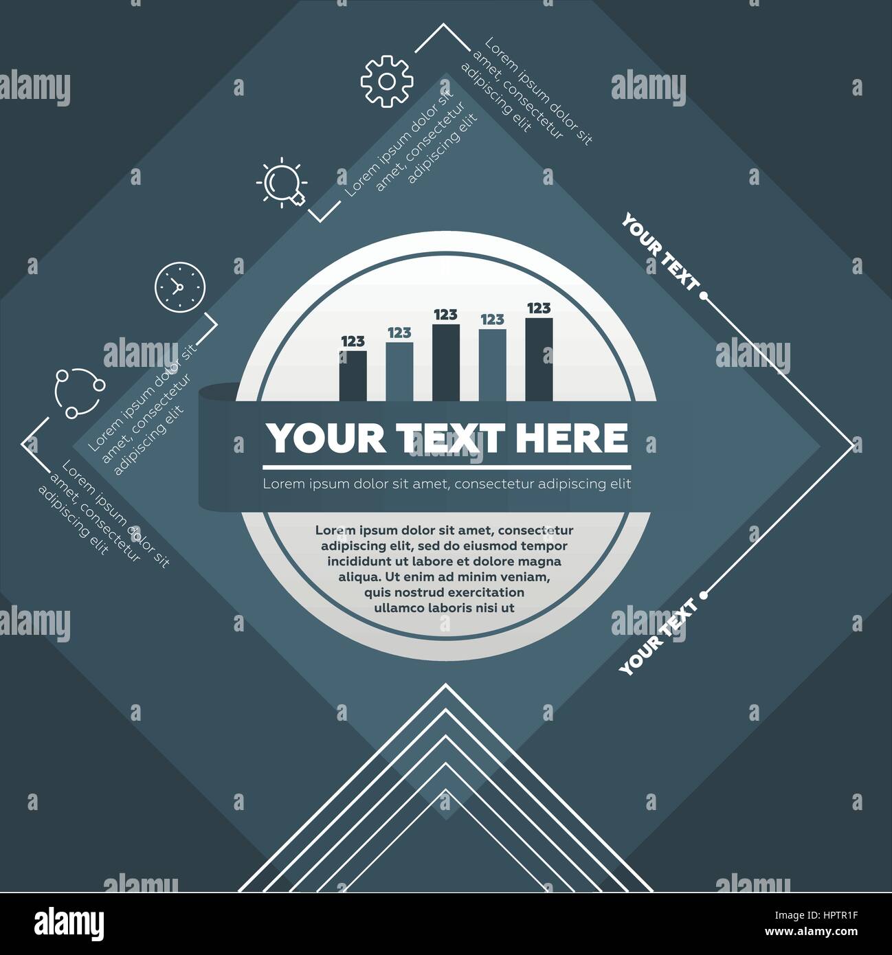 Vector Infographic template made from lines and icons Stock Vector ...