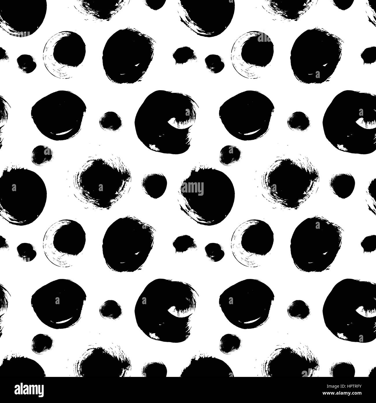 Seamless black and white pattern with abstract circles Stock Vector ...