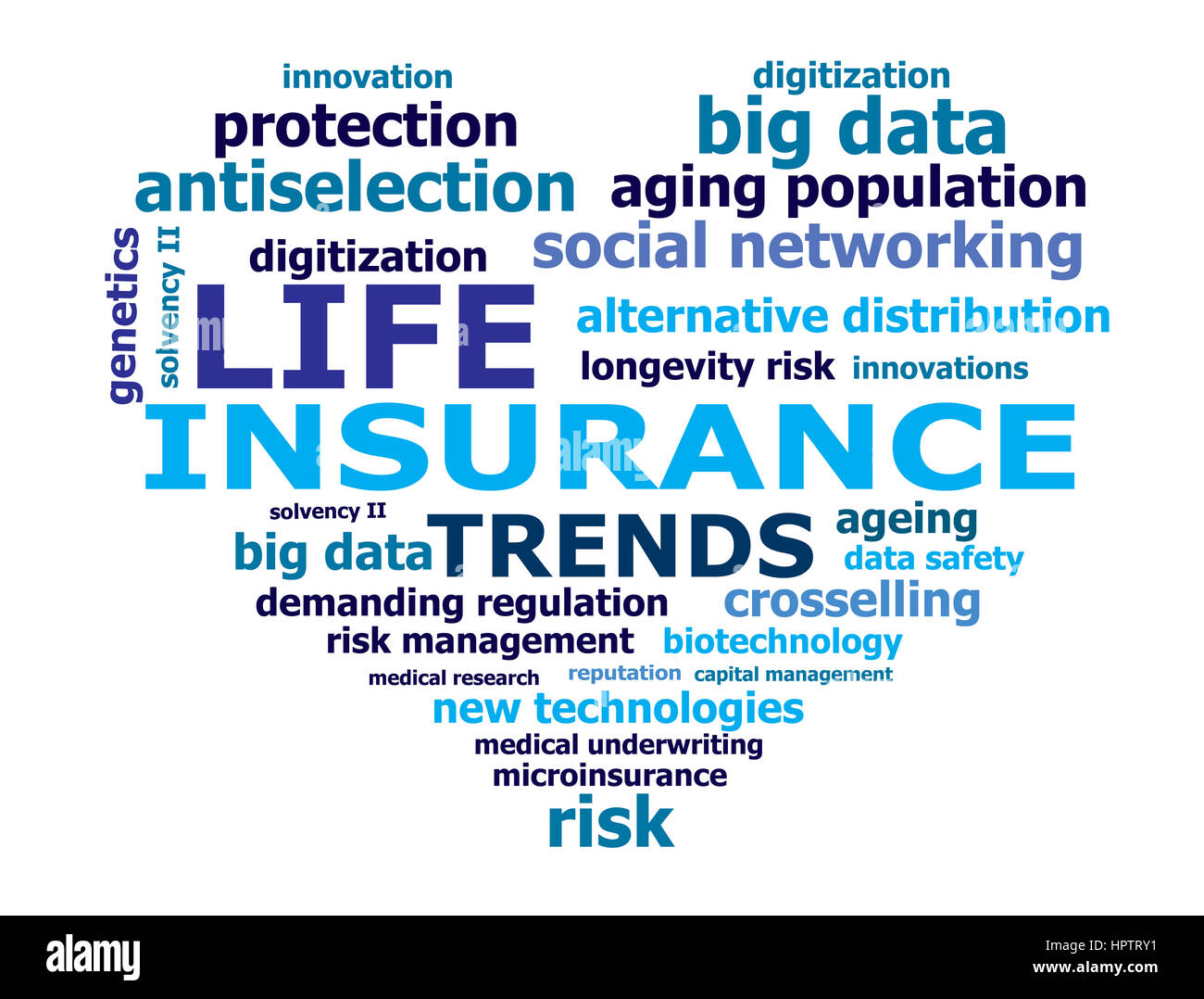 life insurance trend words Stock Photo