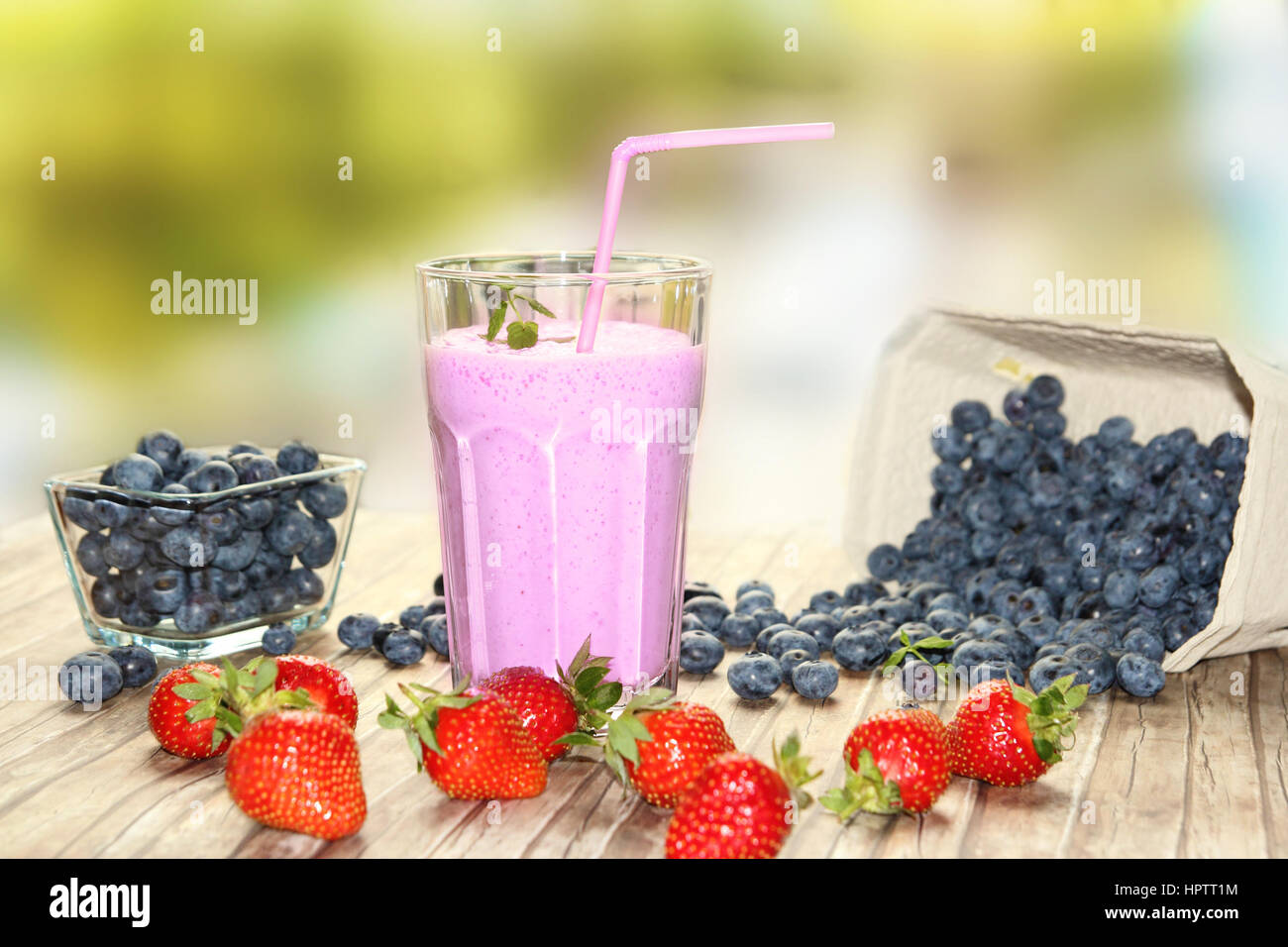blueberry milkshake Stock Photo