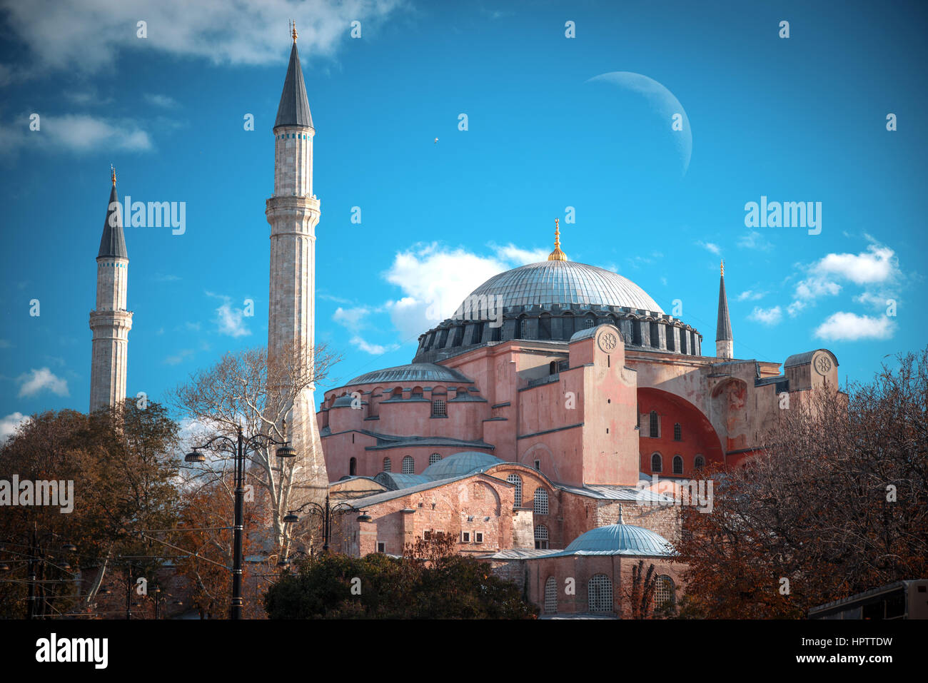 Hagia Sophia (Ayasofya) museum view from the Sultan Ahmet Park in ...