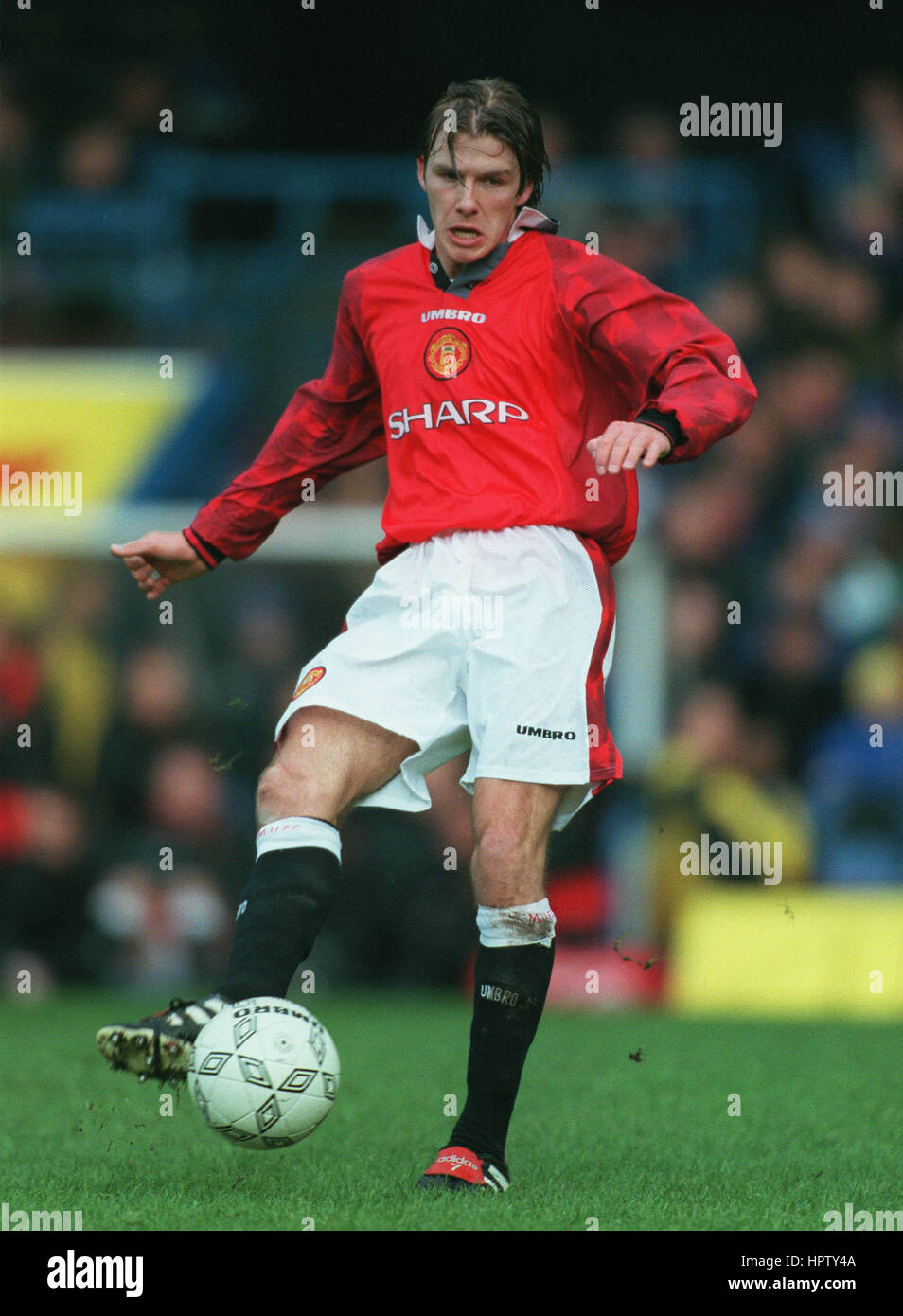 DAVID BECKHAM MANCHESTER UNITED FC 07 January 1998 Stock Photo