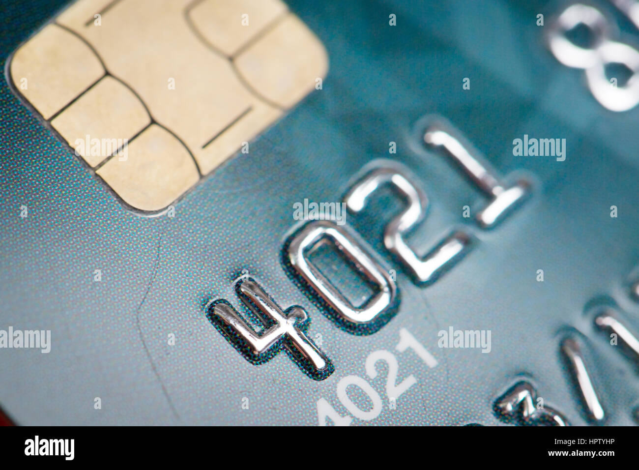Close up of a green credit card Stock Photo