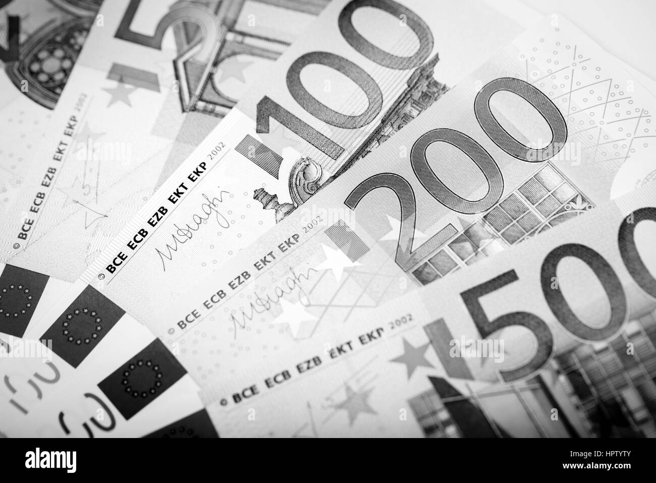 Banknotes macro Black and White Stock Photos & Images - Alamy