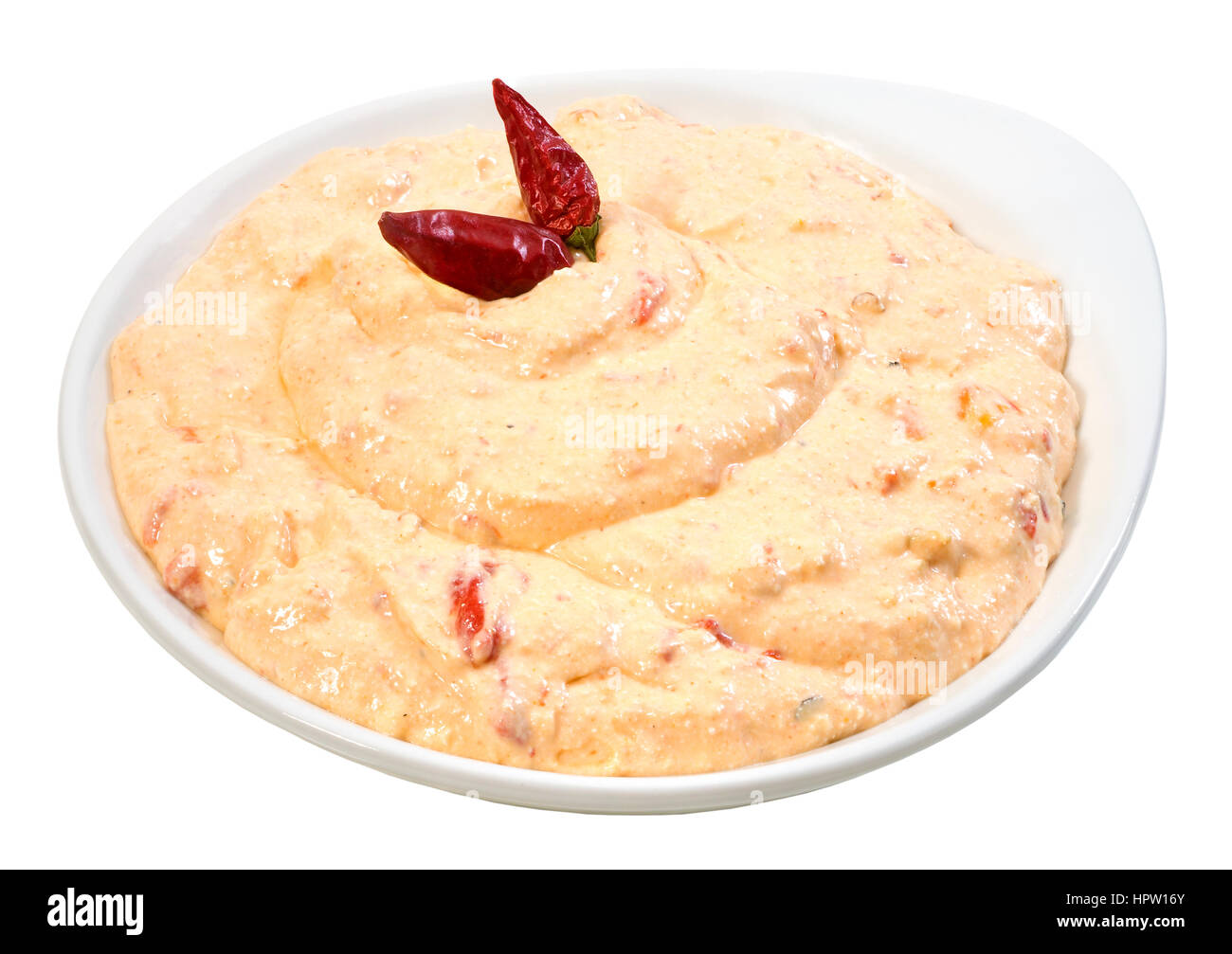 Cheese Dip with chili pepper Stock Photo Alamy