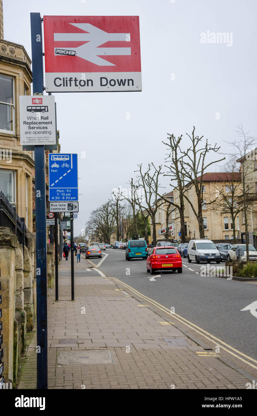 Clifton Down railway station on Whiteladies Road in Bristol, UK Stock
